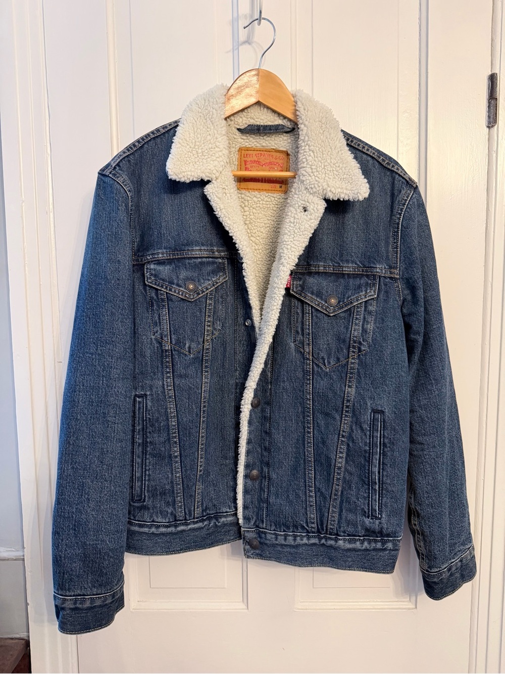 Levi's Blue Denim Sherpa Jacket